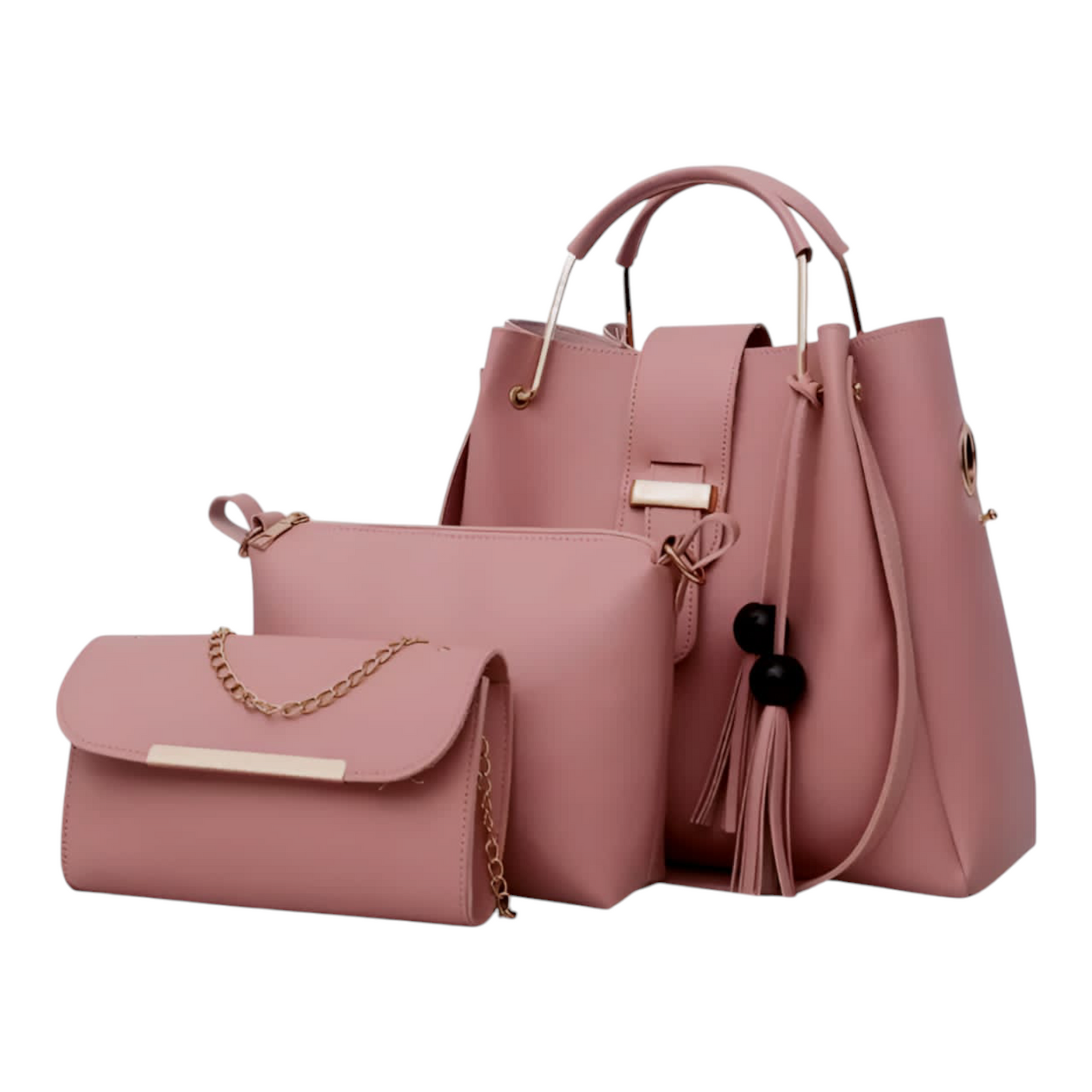 Ladies 3 PCS Synthetic Leather Handbags Set