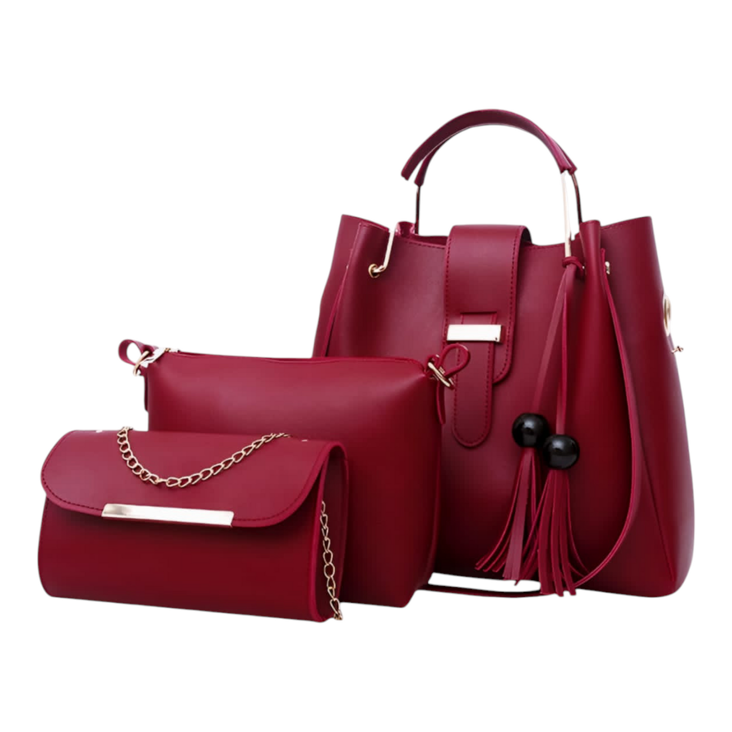 Ladies 3 PCS Synthetic Leather Handbags Set