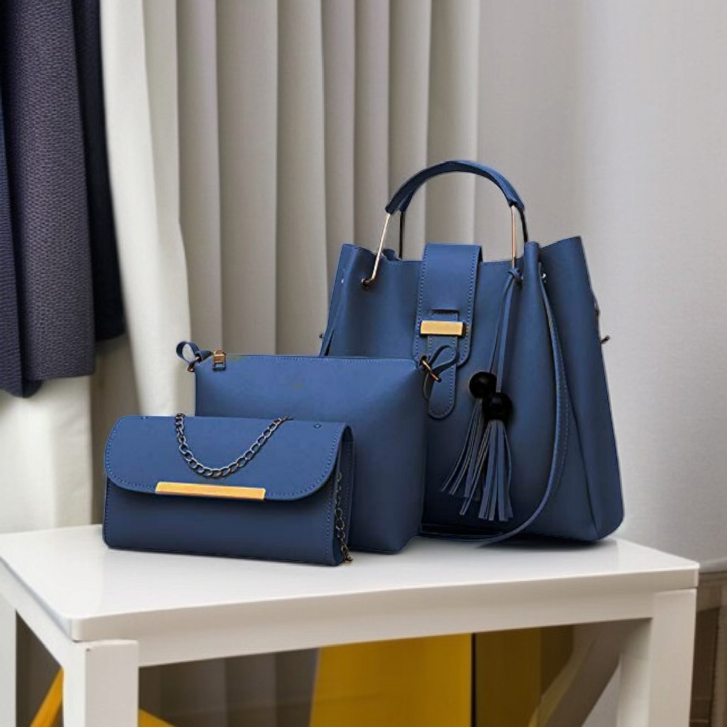 Ladies 3 PCS Synthetic Leather Handbags Set
