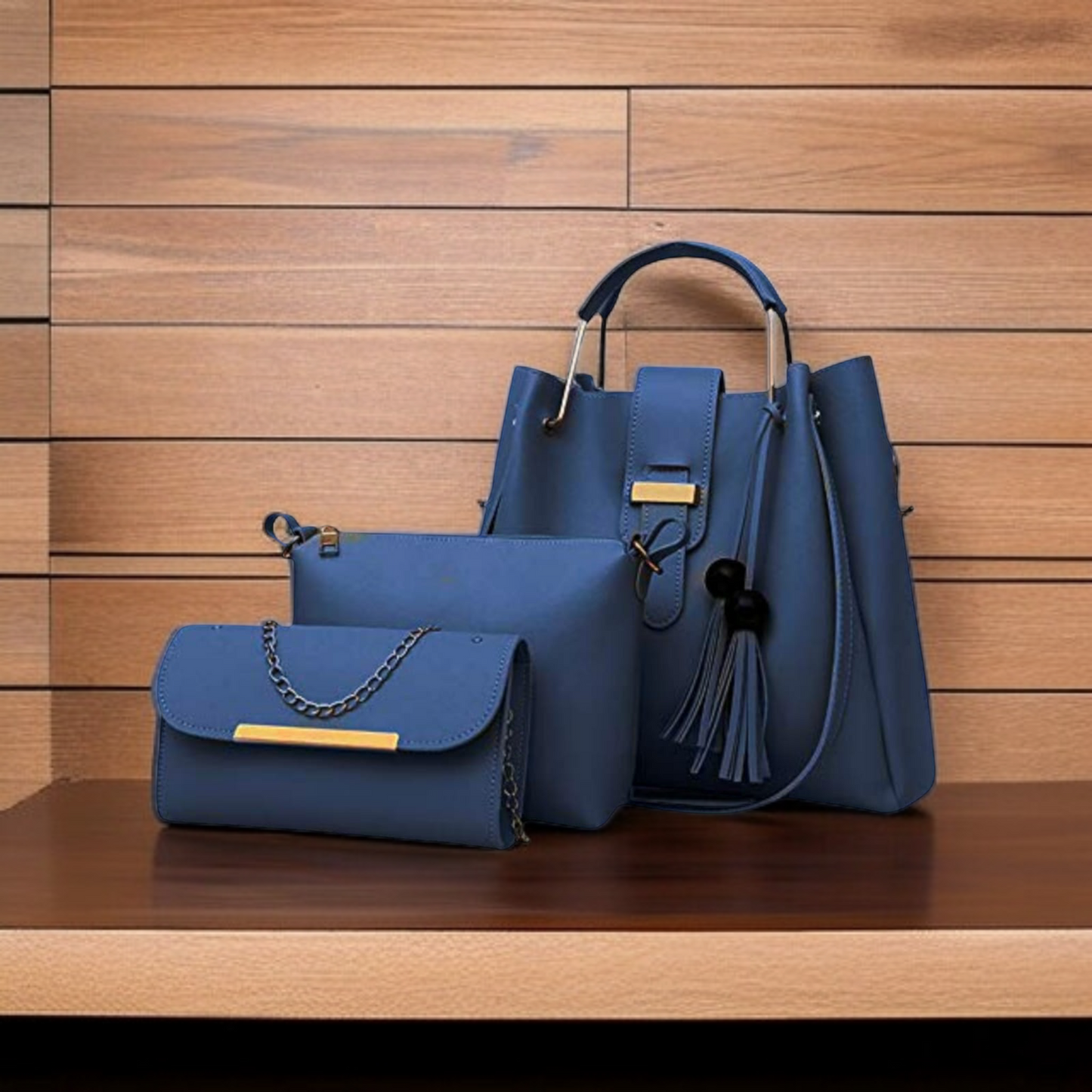 Ladies 3 PCS Synthetic Leather Handbags Set