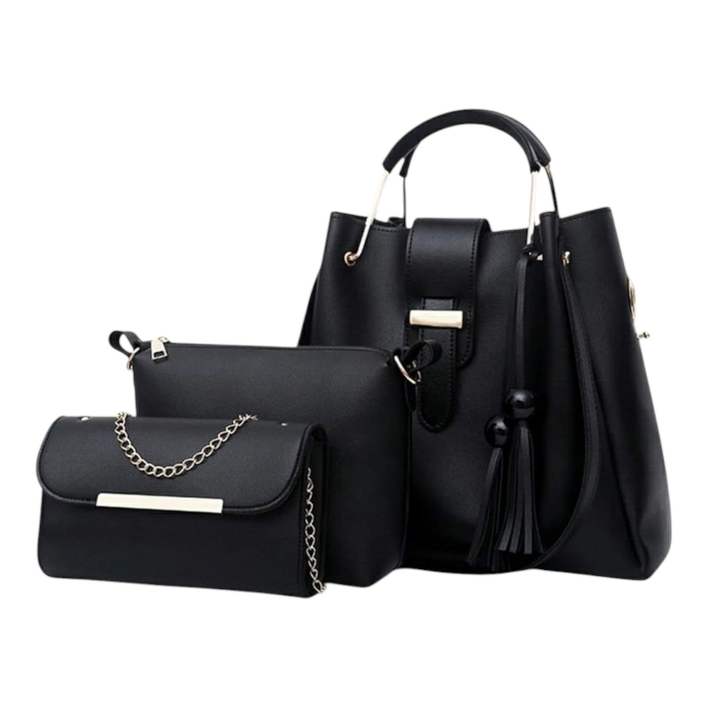 Ladies 3 PCS Synthetic Leather Handbags Set