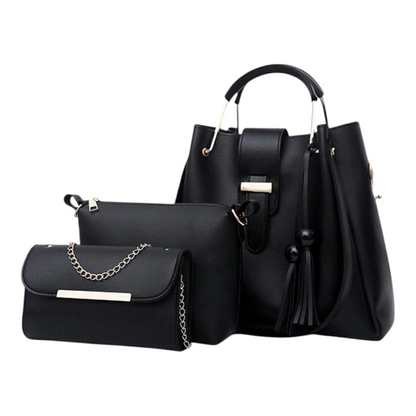 Ladies 3 PCS Synthetic Leather Handbags Set